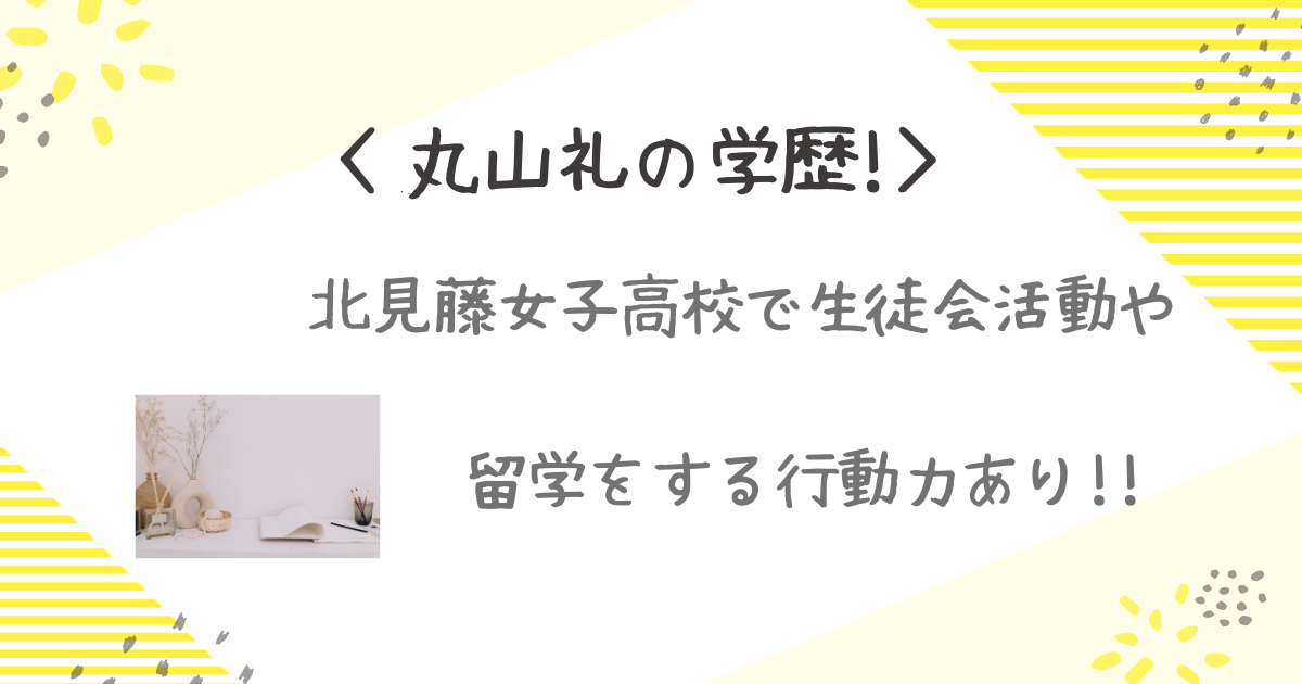 丸山礼　学歴